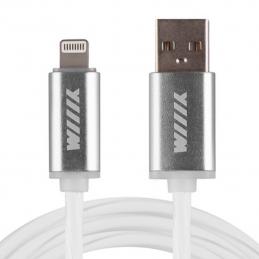 Кабель WIIIX CBL710-U8-10W светящийся USB-8pin белый 1м