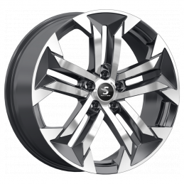 КиК КР015 (19_Geely Tugella) 7.5x19 PCD5x108 ET46 Dia63.35 Diamond Black Gris